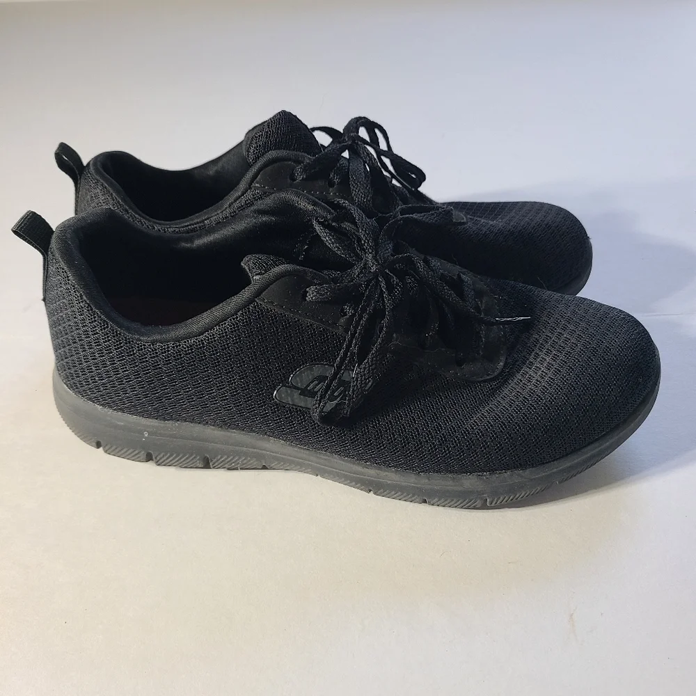 Skechers Work Wide Fit Slip Resistant Black Sneakers - Picture 4 of 10